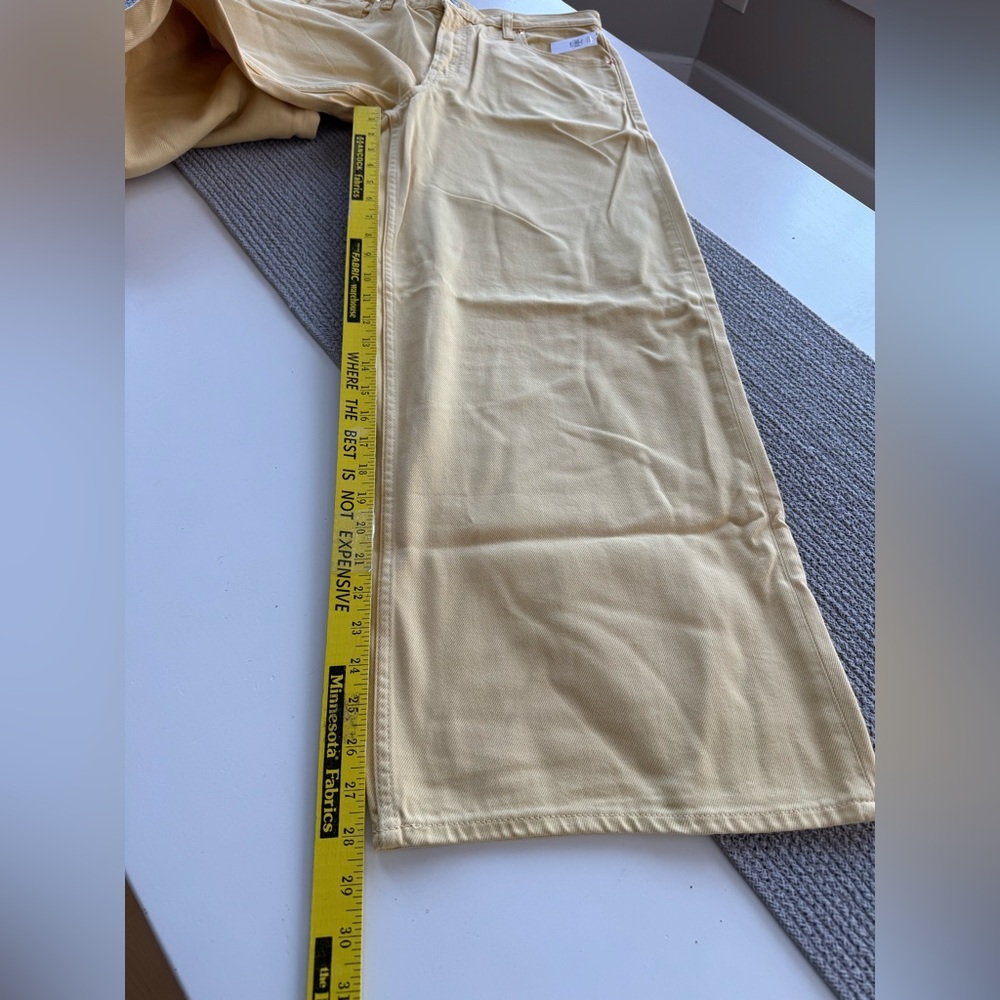 GAP Butter Yellow Baggy Mid Rise Wide Leg Jean in Ultrasoft Denim Sz 29 8 NEW - Picture 12 of 13
